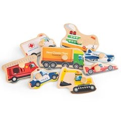 Деревянная головоломка "Транспорт" 10432 New Classic Toys цена и информация | Развивающие игрушки и игры | kaup24.ee