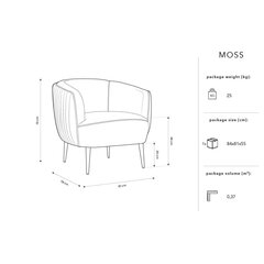 Кресло Micadoni Home Moss, бежевый цвет цена и информация | Стулья для кухни и столовой | kaup24.ee