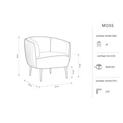 Кресло Micadoni Home Moss, серый цвет цена и информация | Стулья для кухни и столовой | kaup24.ee