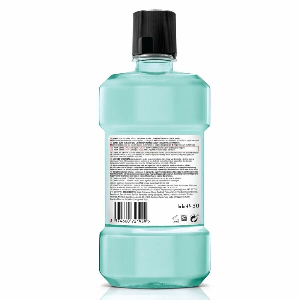 Suuvesi Listerine Cool Mint Zero Alcohol (500 ml) (Suuvesi) hind ja info | Suuhügieen | kaup24.ee