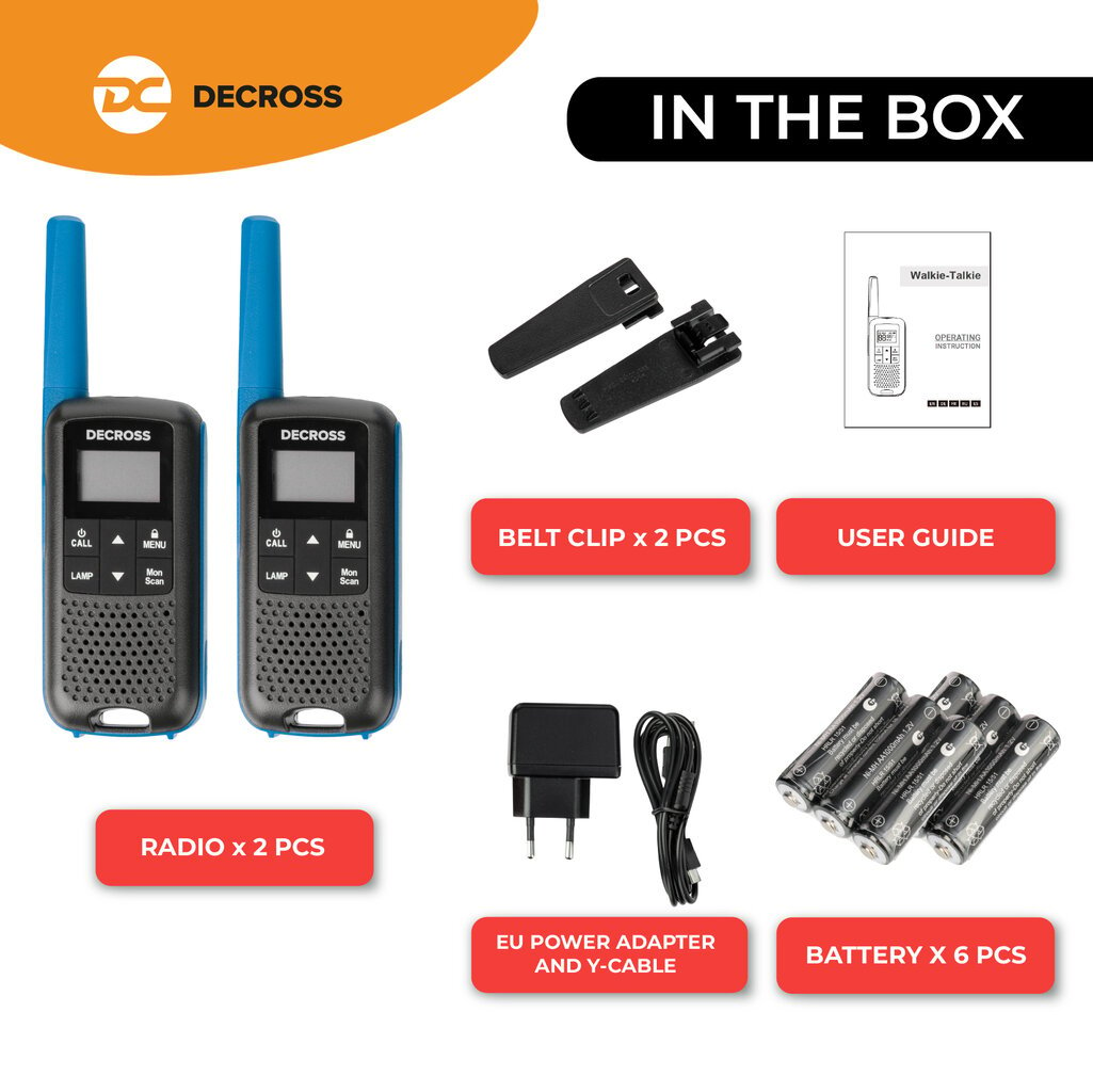 Decross Dc63 Blue, komplektis 2 tk цена и информация | Raadiosaatjad | kaup24.ee