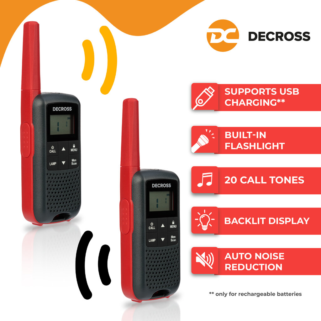 Decross Dc63 Red, komplektis 2 tk hind ja info | Raadiosaatjad | kaup24.ee