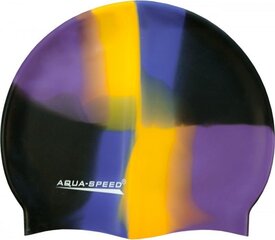 Ujumismüts Aqua Speed Bunt, tumesinine/kollane/lilla/must hind ja info | Ujumismütsid | kaup24.ee