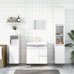 vidaXL vannitoakapp, kõrgläikega valge, 30 x 30 x 190 cm, tehispuit hind ja info | Vannitoakapid | kaup24.ee