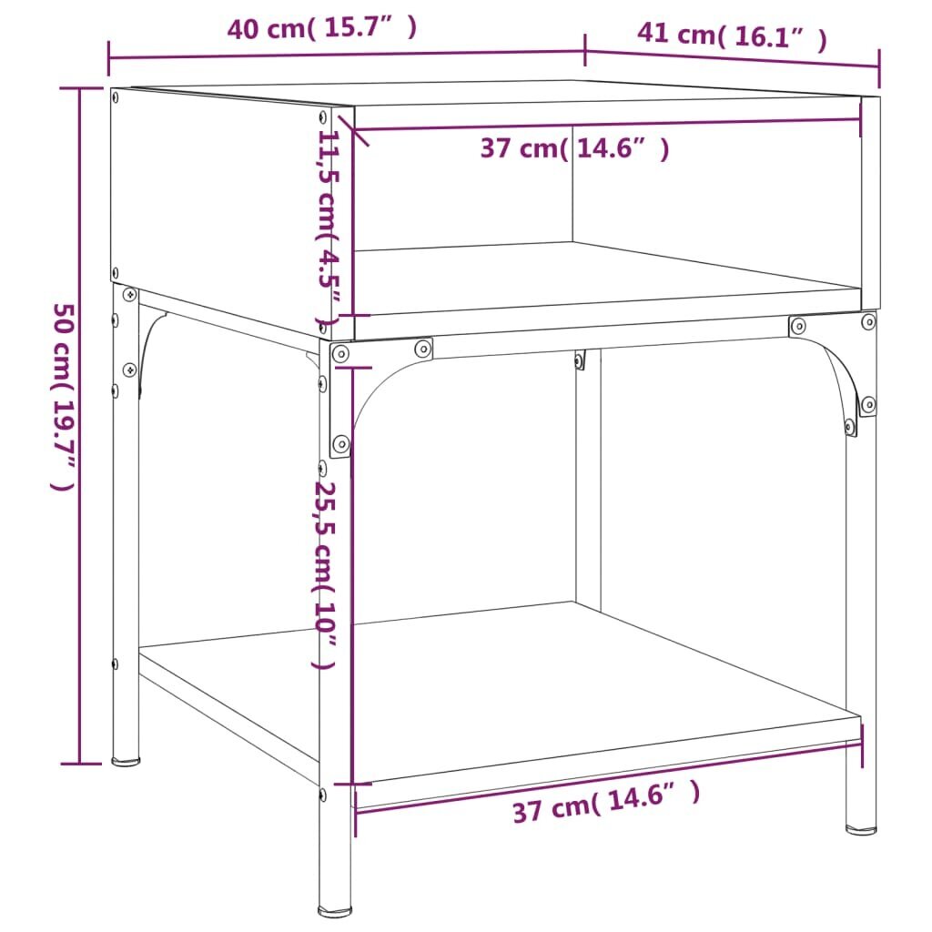 vidaXL öökapid 2 tk, must, 40 x 41 x 50 cm, tehispuit цена и информация | Öökapid | kaup24.ee