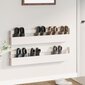 vidaXL seinale kinnitatavad jalatsiriiulid 2 tk valge 110x9x23 cm, mänd цена и информация | Jalatsikapid, jalatsiriiulid | kaup24.ee