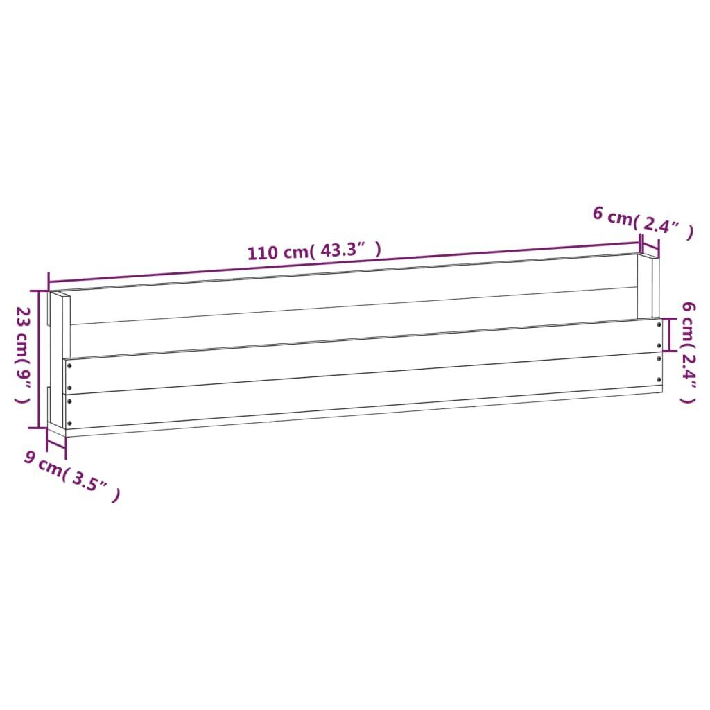 vidaXL seinale kinnitatavad jalatsiriiulid 2 tk valge 110x9x23 cm, mänd hind ja info | Jalatsikapid, jalatsiriiulid | kaup24.ee