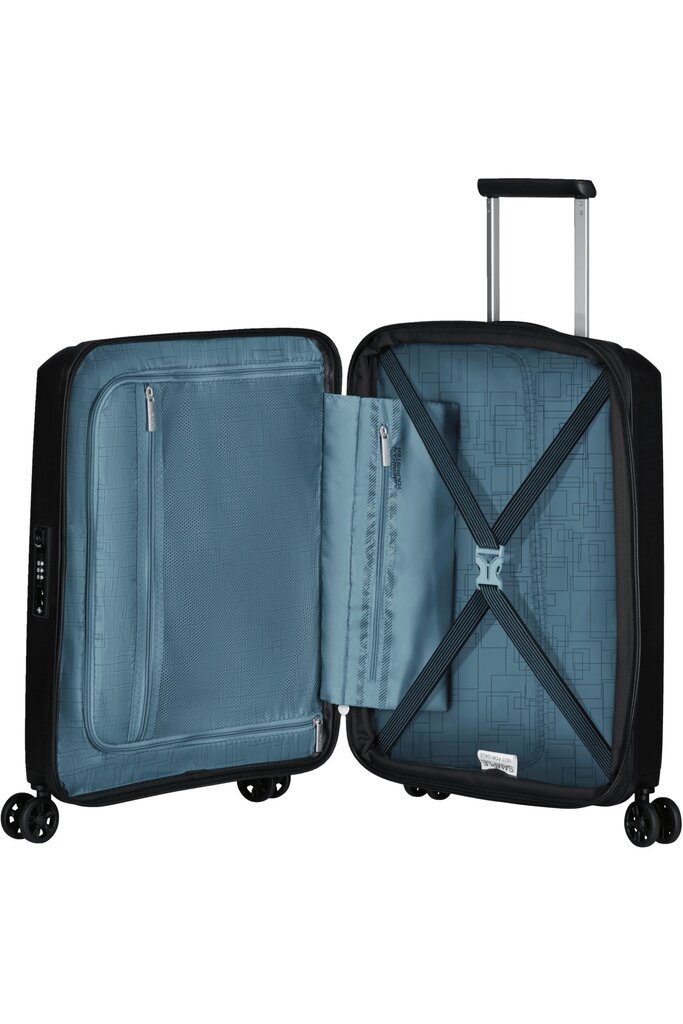 Väike kohver American Tourister Aerostep Spinner, S, must hind ja info | Kohvrid, reisikotid | kaup24.ee