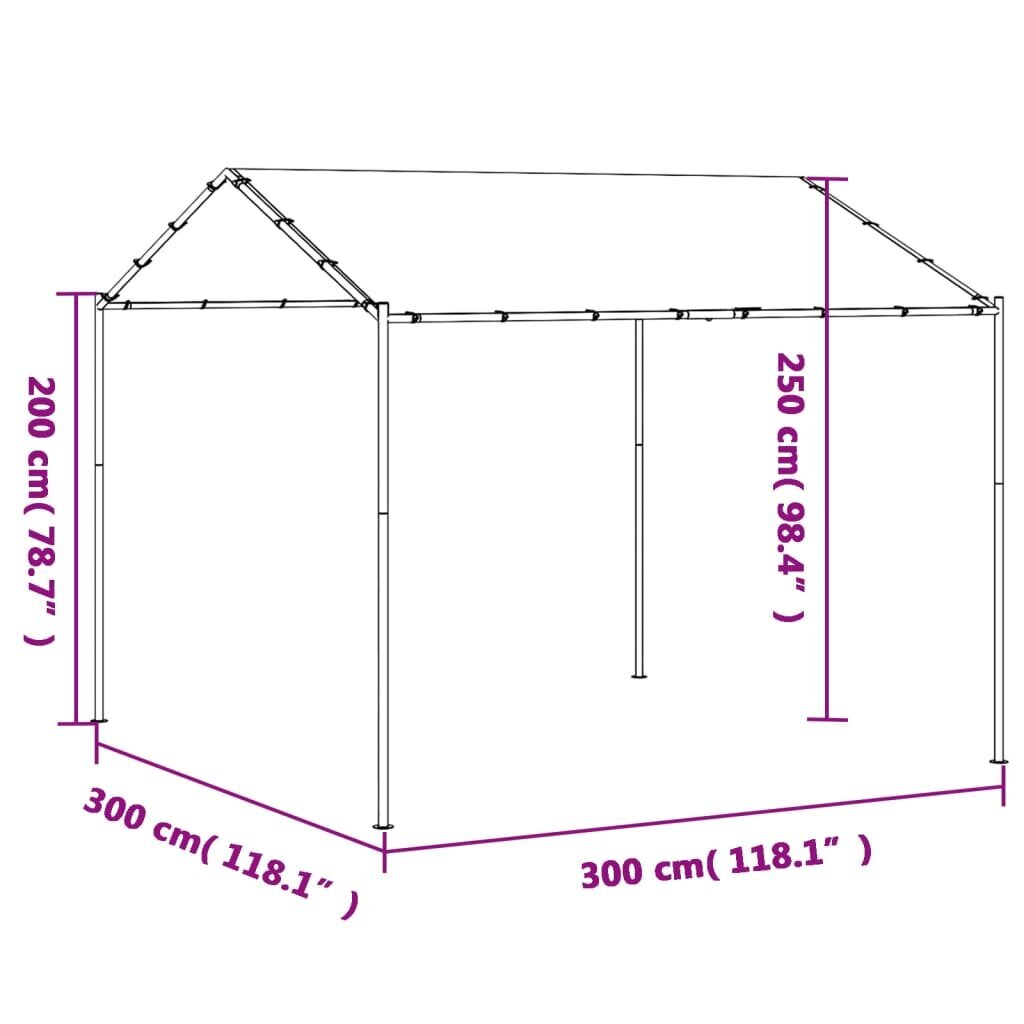 vidaXL varjualune, antratsiithall, 3 x 3 m, teras ja kangas цена и информация | Varikatused ja aiapaviljonid | kaup24.ee