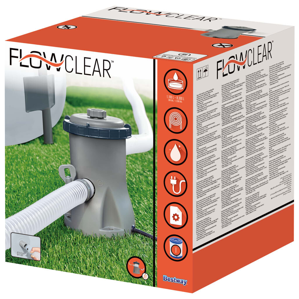 Bestway Flowclear ujumisbasseini filterpump 1249 l/h hind ja info | Basseini filtrid | kaup24.ee