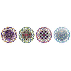 Lauamatt DKD Home Decor Mandala (20 x 20 x 1 cm) (4 tk) цена и информация | Скатерти, салфетки | kaup24.ee