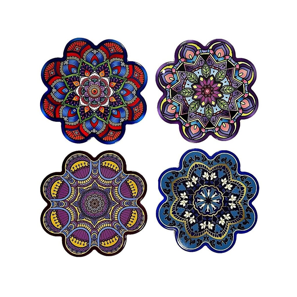 Lauamatt DKD Home Decor Mandala (20 x 20 x 1 cm) (4 tk) цена и информация | Laudlinad, lauamatid, servjetid | kaup24.ee