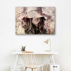 Seinapilt Ilus naine mütsiga цена и информация | Картины, живопись | kaup24.ee