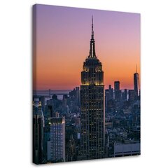 Seinapilt Empire State Building päikeseloojangul цена и информация | Картины, живопись | kaup24.ee