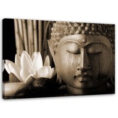 Холст принт, голова Будды с лилией 79,99 цена и информация | Картины, живопись | kaup24.ee