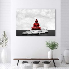 Lõuendprint, punane buddha kividel hind ja info | Seinapildid | kaup24.ee