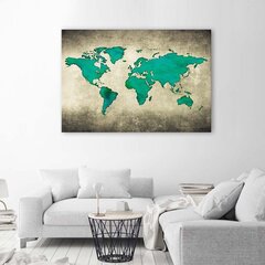Seinapilt, roheline maailmakaart цена и информация | Картины, живопись | kaup24.ee