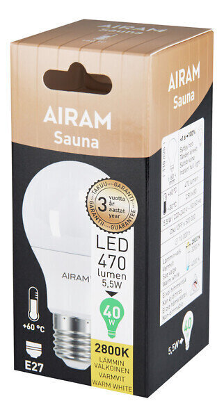 LED pirn Airam Sauna A61 828 цена и информация | Süvistatavad ja LED valgustid | kaup24.ee