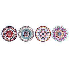 Klaasialused DKD Home Decor Mandala 4 tk (10,8 x 10,8 x 0,7 cm) цена и информация | Скатерти, салфетки | kaup24.ee