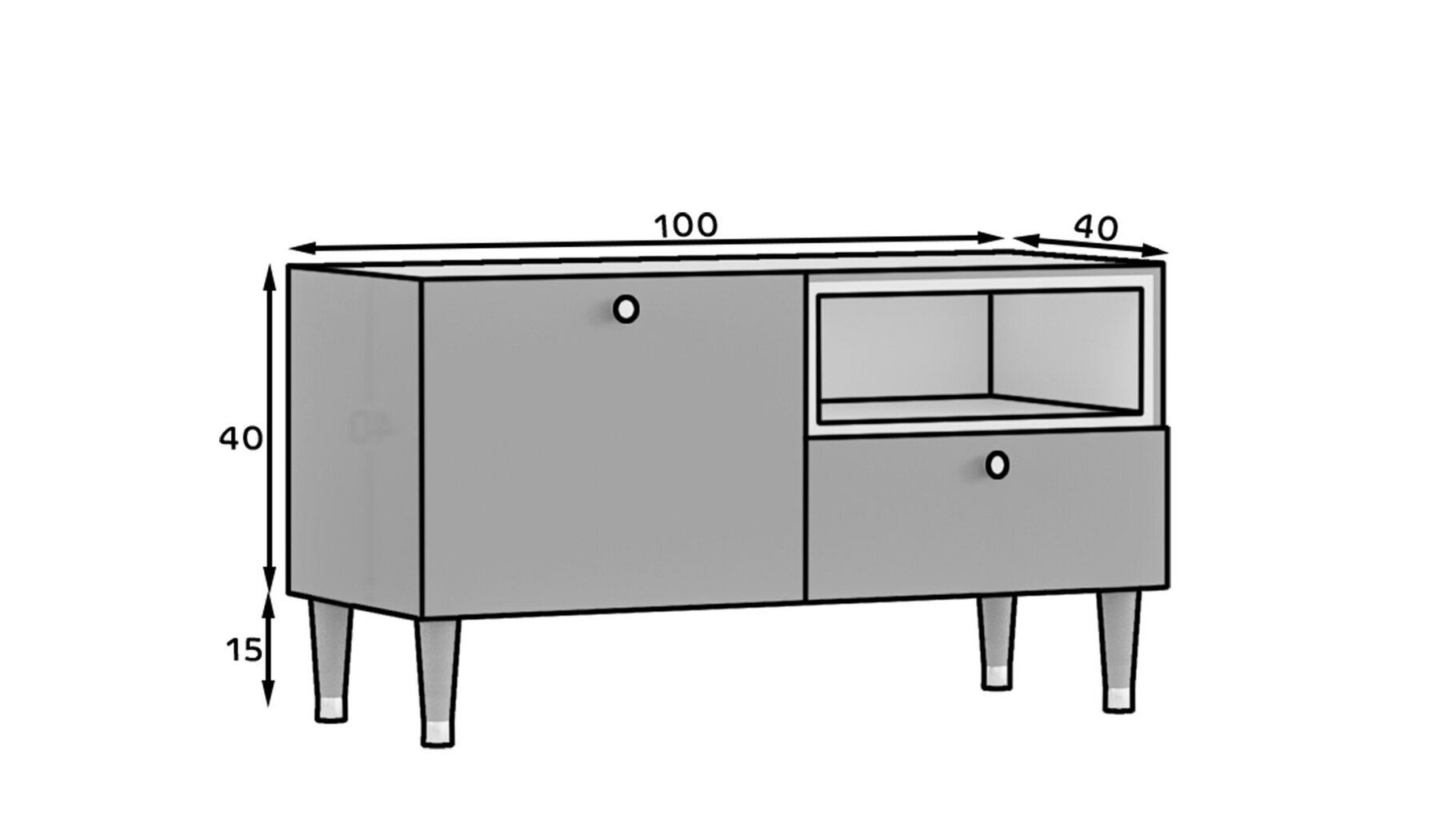 TV-alus Includo, 100x55x40 cm, sinine hind ja info | TV alused | kaup24.ee