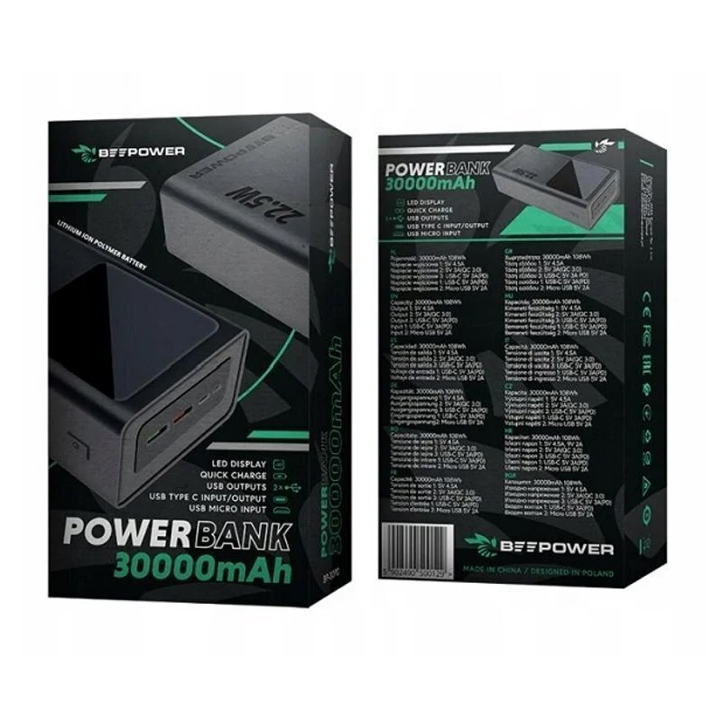 Beepower PB-30PD, 30000mAh hind ja info | Akupangad | kaup24.ee