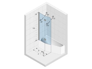 Kokkupandav vannisein Riho Novik Z500 100 cm hind ja info | Lisatarvikud vannidele | kaup24.ee