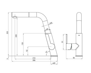 Köögisegisti Deante Silia Black/Steel hind ja info | Köögisegistid | kaup24.ee