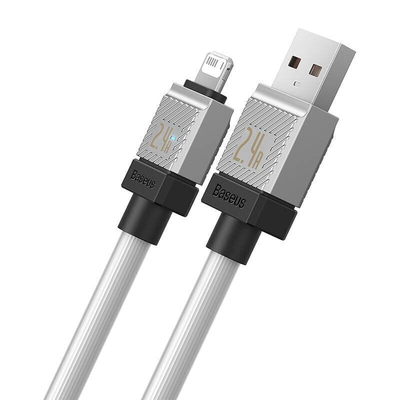 Baseus Kiirlaadimiskaabel Baseus USB-A kuni Lightning CoolPlay seeria 2m, 2,4A (valge) цена и информация | Mobiiltelefonide kaablid | kaup24.ee