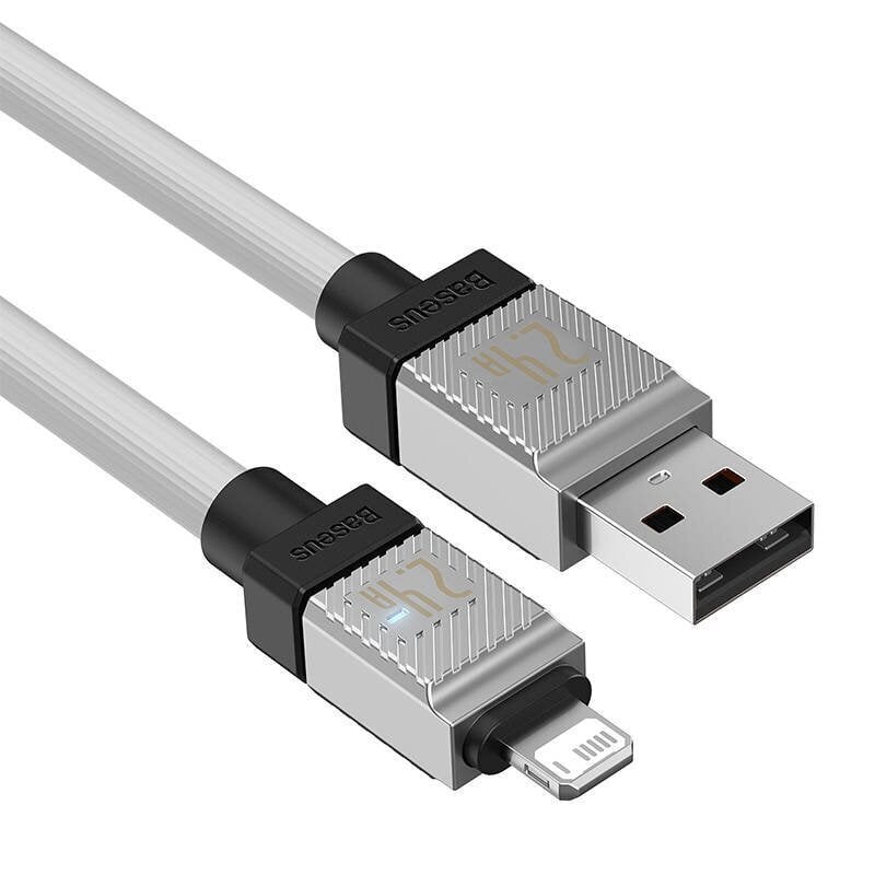 Baseus Kiirlaadimiskaabel Baseus USB-A kuni Lightning CoolPlay seeria 2m, 2,4A (valge) цена и информация | Mobiiltelefonide kaablid | kaup24.ee