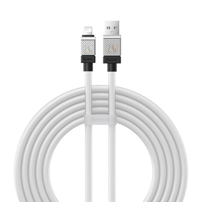 Baseus Kiirlaadimiskaabel Baseus USB-A kuni Lightning CoolPlay seeria 2m, 2,4A (valge) цена и информация | Mobiiltelefonide kaablid | kaup24.ee