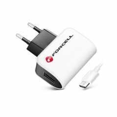 Forcell Travel Charger Micro USB Universal 1A + kaabel Valge цена и информация | Зарядные устройства для телефонов | kaup24.ee