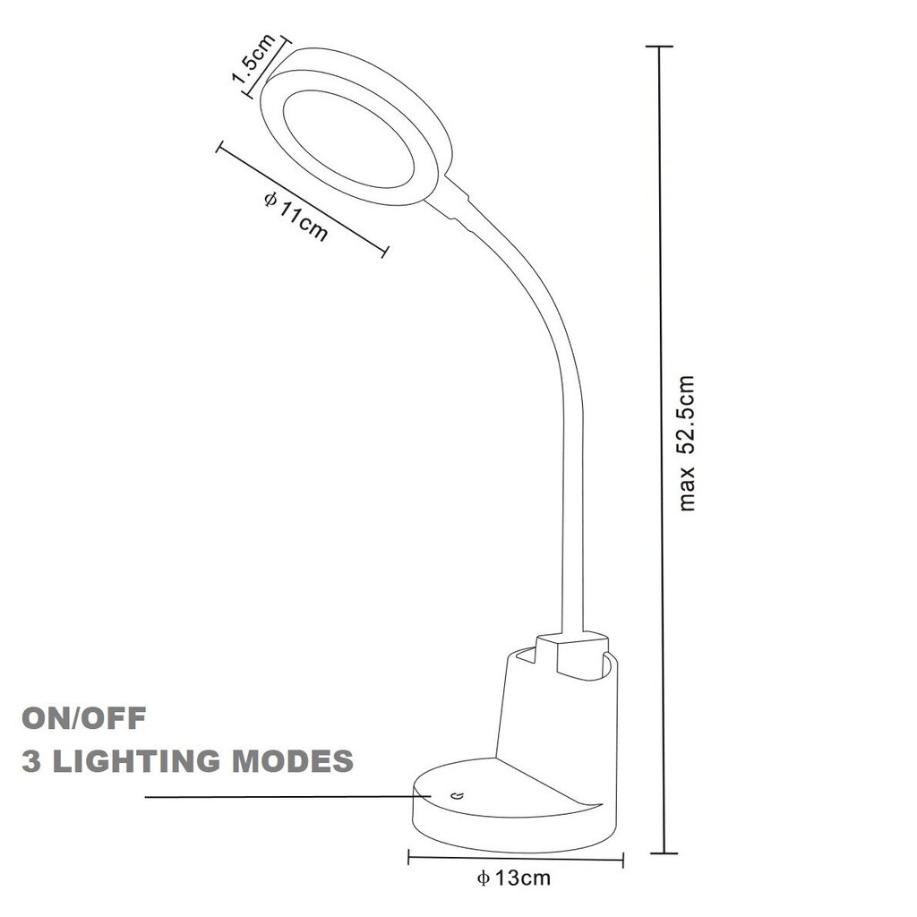 LED laualamp G.LUX GD-UNO-T valge hind ja info | Laualambid | kaup24.ee