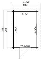 Aiakuur Jura 4,7 m² seina äärde цена и информация | Садовые сараи, дровницы | kaup24.ee