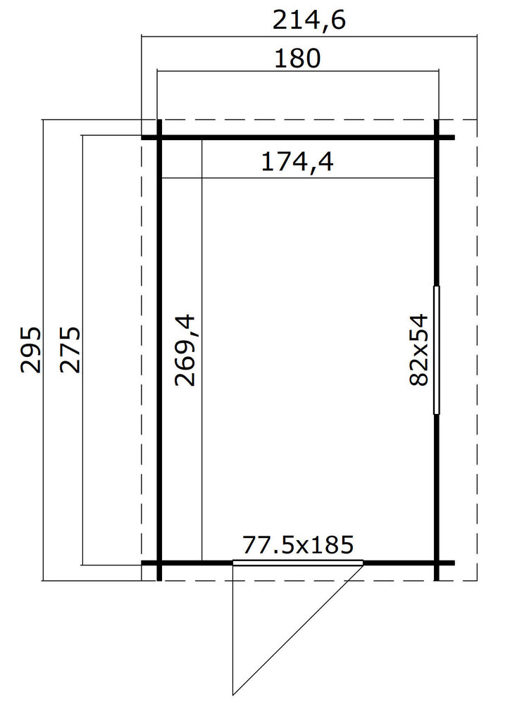 Aiakuur Jura 4,7 m² seina äärde hind ja info | Kuurid ja aiamajad | kaup24.ee