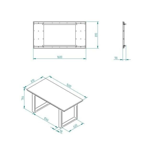 Söögilaud Caio 160 x 80 cm valge mustade jalgadega цена и информация | Köögi- ja söögilauad | kaup24.ee