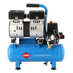 Väike õlivaba topeltkolb-kompressor L 6-105, 8 bar, 0,6 HP/0,45 kW, 90 l/min, 6 l, vaikne цена и информация | Компрессоры | kaup24.ee