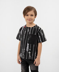 Футболка с вертикальным принтом для мальчиков Gulliver, черная  цена и информация | Рубашки для мальчиков | kaup24.ee