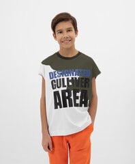 Майка свободной формы со спущенным плечом и удлиненной линией низа для мальчиков Gulliver, белая  цена и информация | Рубашки для мальчиков | kaup24.ee