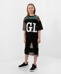 Kootud ja võrkkleit tüpograafiaga tüdrukutele Gulliver hind ja info | Tüdrukute kleidid | kaup24.ee