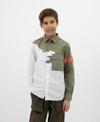 Рубашка с асимметричным принтом для мальчиков Gulliver, белая  цена и информация | Рубашки для мальчиков | kaup24.ee