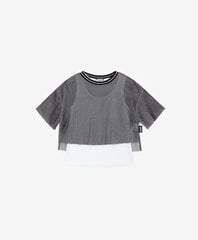 Комплект из сетчатой футболки оверсайз и майки для девочек Gulliver, серый  цена и информация | Рубашки для девочек | kaup24.ee