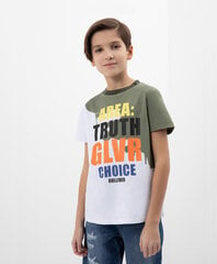 Футболка с асимметричным принтом для мальчиков Gulliver, белая  цена и информация | Рубашки для мальчиков | kaup24.ee