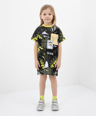 Платье с боковыми разрезами и контрастным карманом для девочек Gulliver, хаки цена и информация | Платья для девочек | kaup24.ee