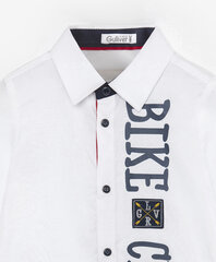 Рубашка в спортивном стиле с ассиметричными элементами для мальчиков Gulliver, белая  цена и информация | Футболка для малышки фуксия | kaup24.ee
