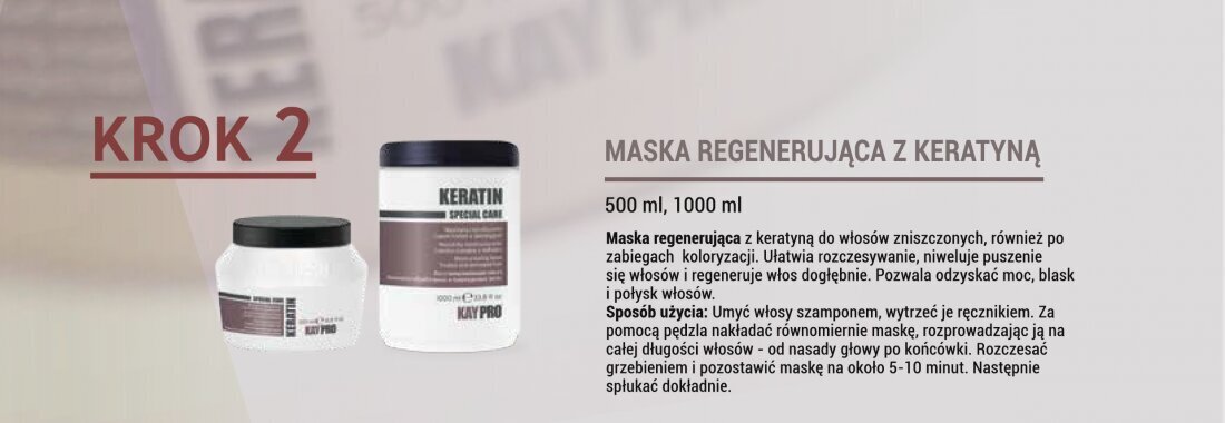 Restruktureeriv mask kahjustatud juustele keratiiniga KayPro, 500 ml hind ja info | Maskid, õlid, seerumid | kaup24.ee