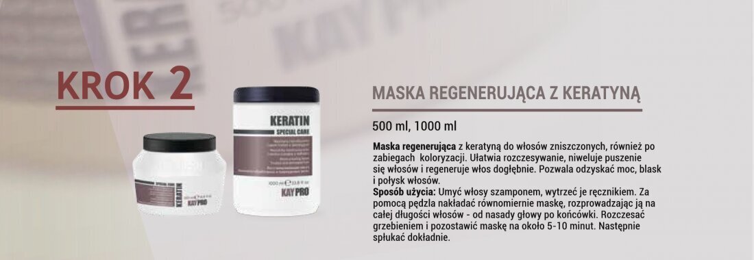 Restruktureeriv mask kahjustatud juustele keratiiniga KayPro, 1000 ml цена и информация | Maskid, õlid, seerumid | kaup24.ee