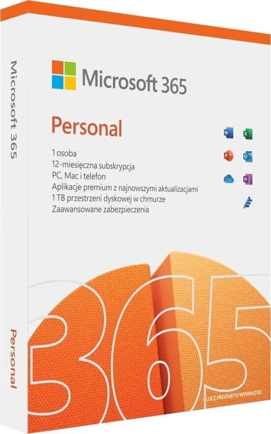 Microsoft 365 Personal PL P8 1Y 1U Win/Mac Medialess Box QQ2-01434 hind ja info | Microsoft Office, kontoritarkvara | kaup24.ee