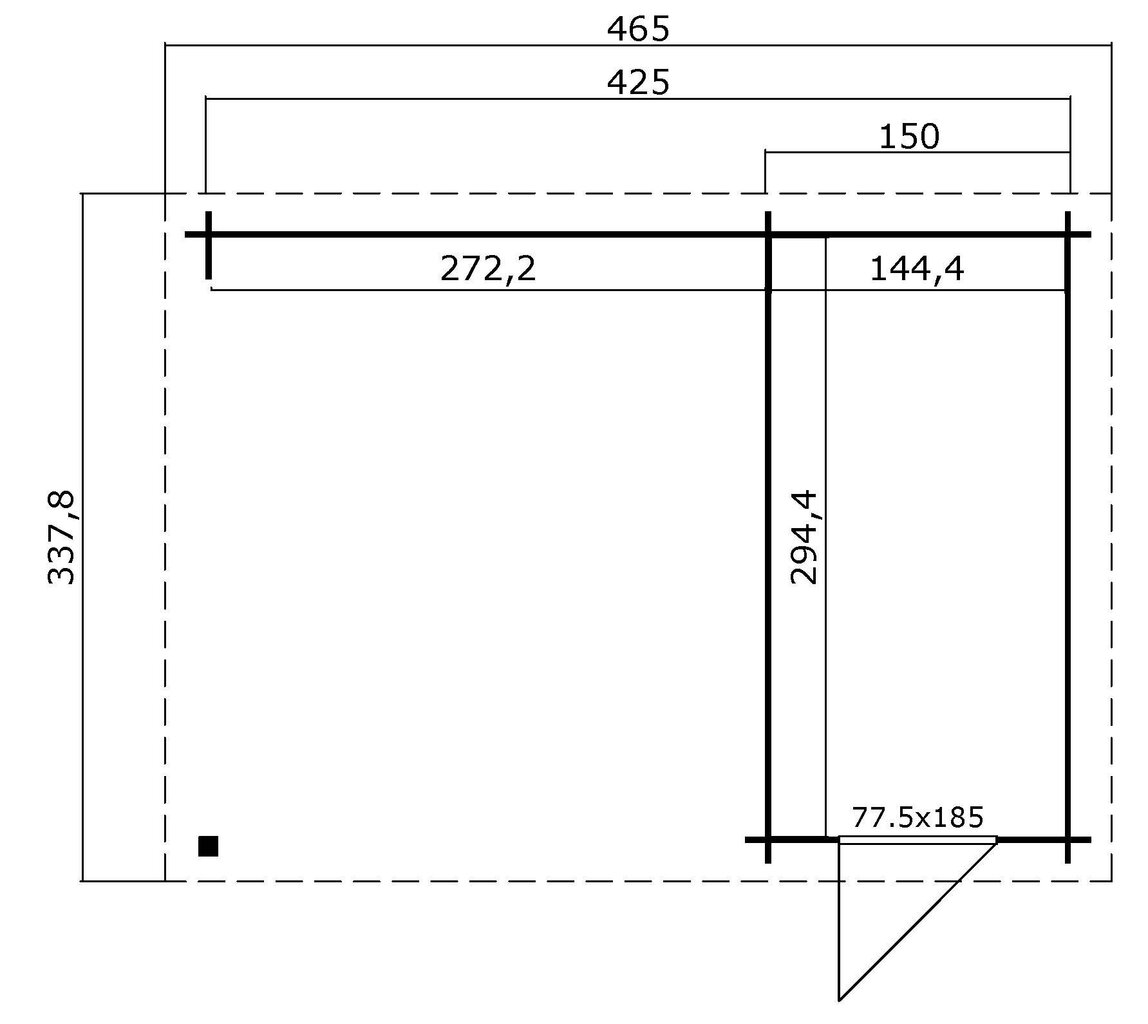 Kuur-katusealune Wibo 12,4 m² цена и информация | Kuurid ja aiamajad | kaup24.ee