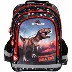 Kooli seljakott poistele, dinosaurustega, must, 38 cm hind ja info | Koolikotid, sussikotid | kaup24.ee
