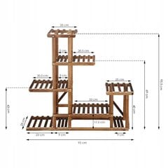 Подставка для цветов Springos, 90x20x95.5 см цена и информация | Подставки для цветов, держатели для вазонов | kaup24.ee